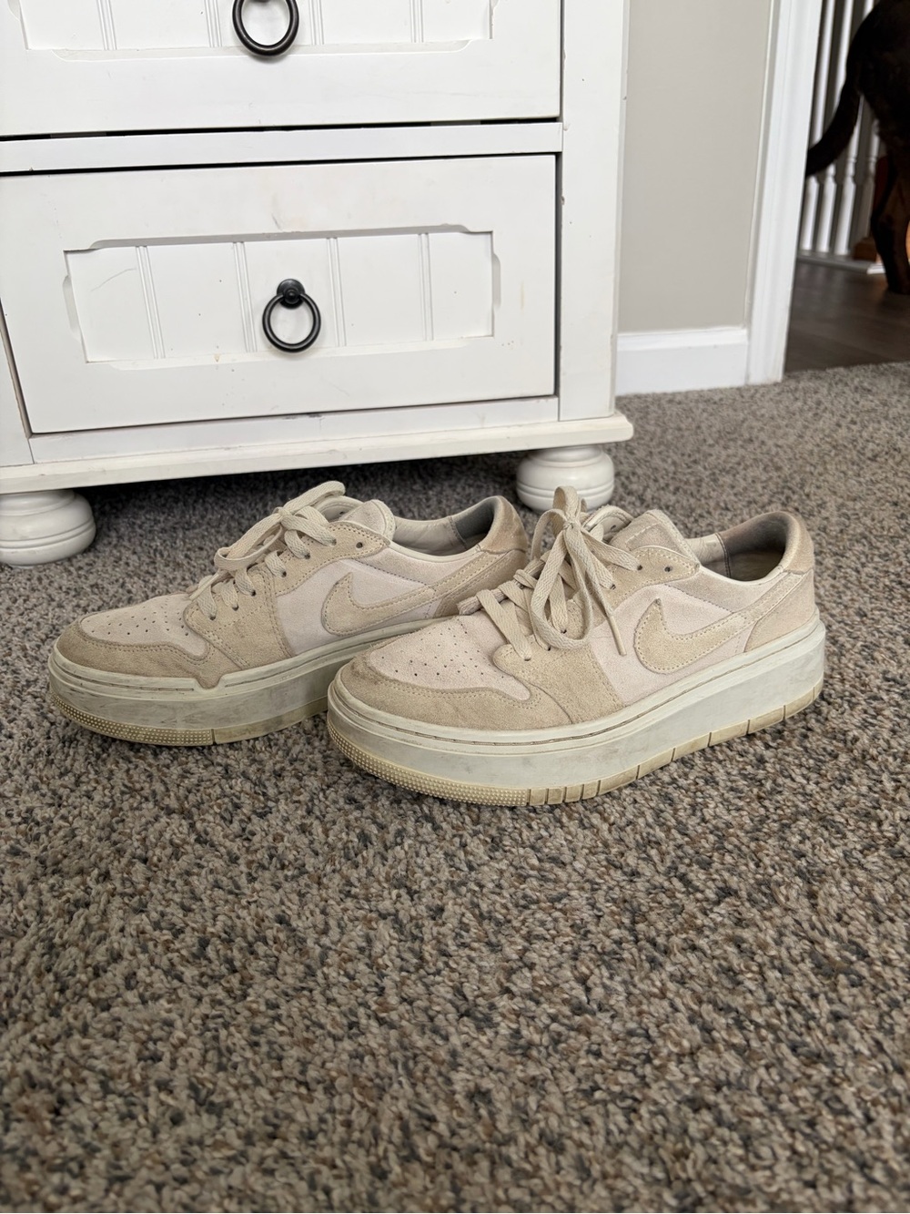 Nike Women’s Cream Suede Platform Sneakers
